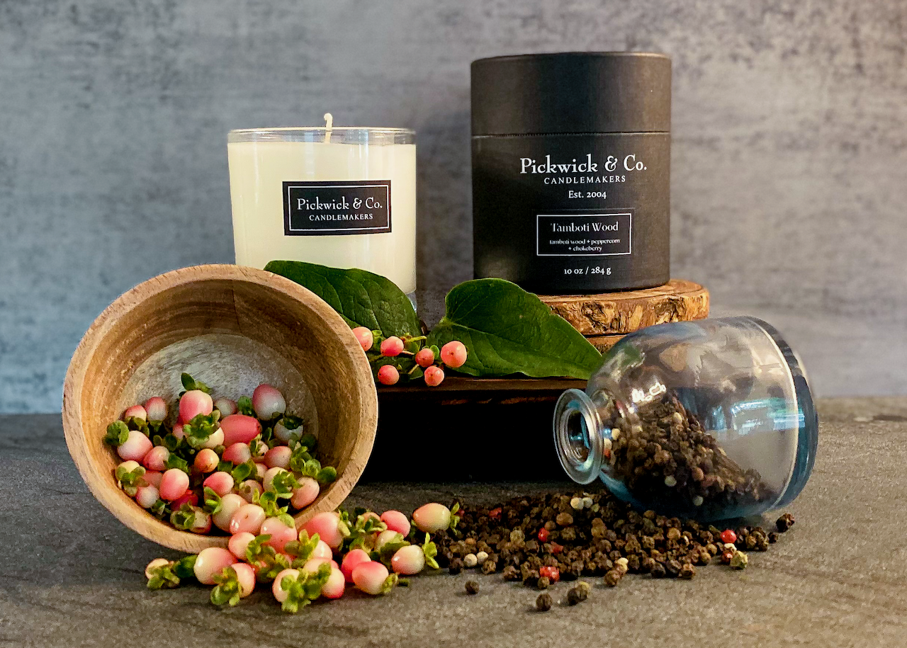 pickwick and co leather tobacco and woods & Co. Candles  Gracious Ladies Pickwick & Co. Candles